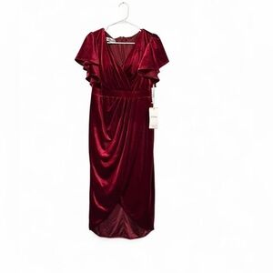 JJs House Burgundy Midi Dress. Size 8
